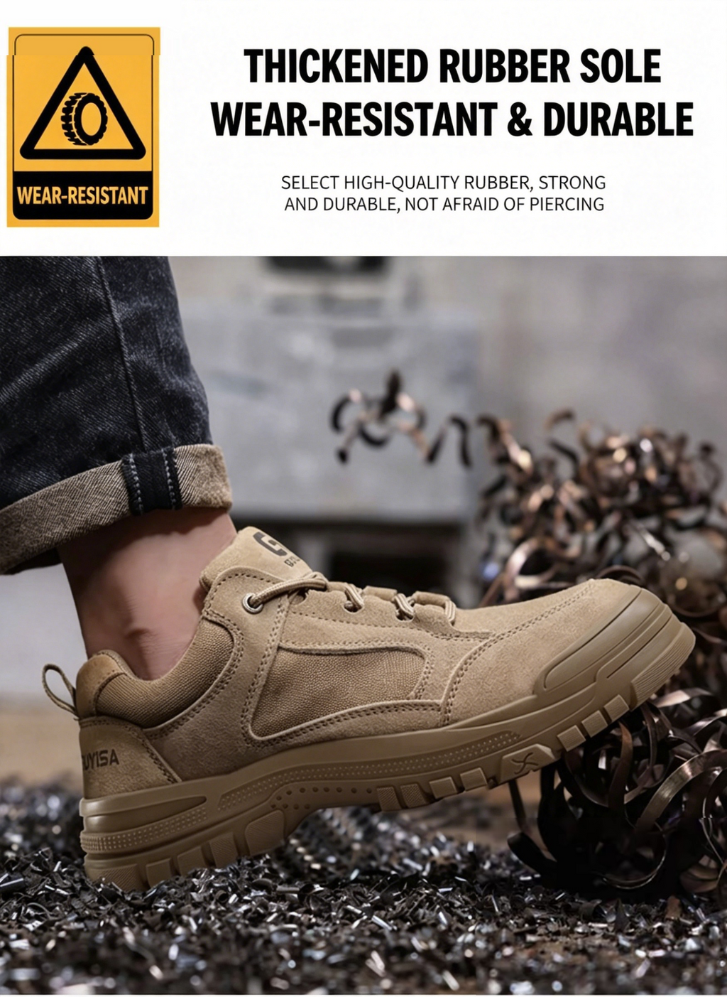 Men's Safety Shoes with Steel Toe Cap, Anti-Smash, Anti-Puncture, Wear-Resistant, Breathable Summer Work Shoes for Construction Sites, Electrical Insulation