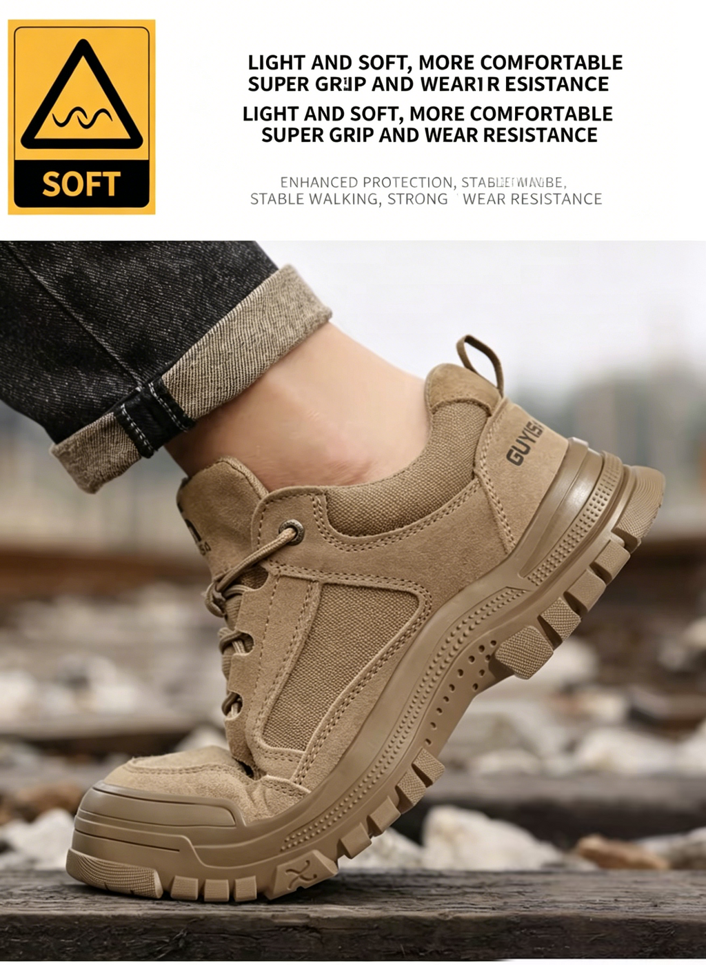 Men's Safety Shoes with Steel Toe Cap, Anti-Smash, Anti-Puncture, Wear-Resistant, Breathable Summer Work Shoes for Construction Sites, Electrical Insulation